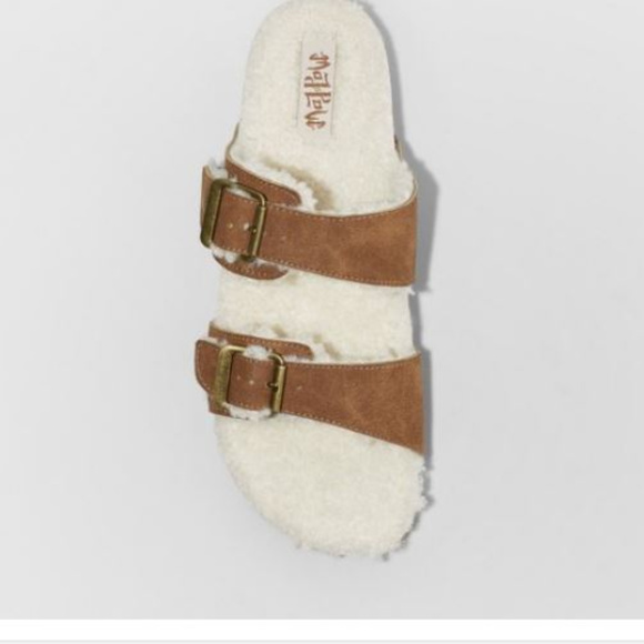 NWT Comfy Sherpa Footbed Slides Sandals-7 - Picture 4 of 4